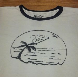 The Beach 🌴 🌊 Shirt Large Palm Ocean Bird 🕊️